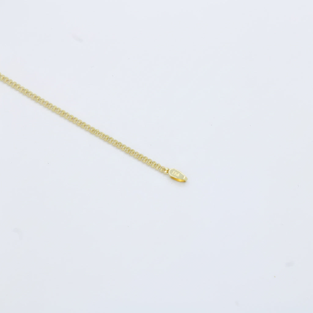 Pulsera de Oro 14k Fina con Detalle Especial en Diseño de Red con Tréboles Diamantados mod. 10021