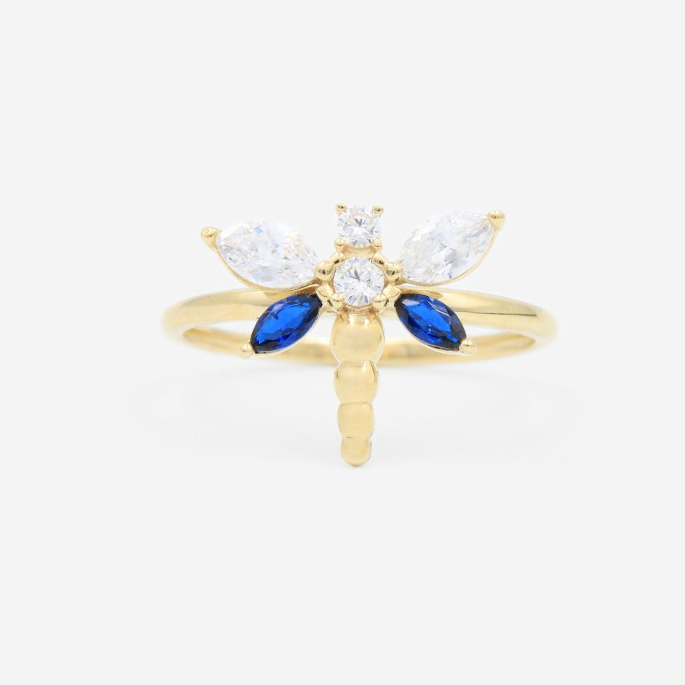 Anillo de Oro 14k con Diseño de Libélula mod. 9250