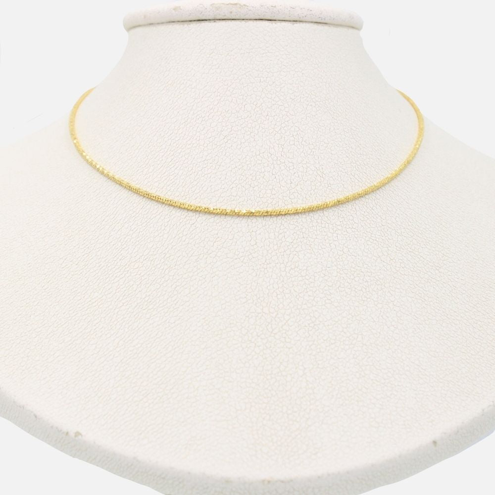 Cadena de Oro 14k Tejido Fino Diamantado de Diseño Hueco mod. 8606