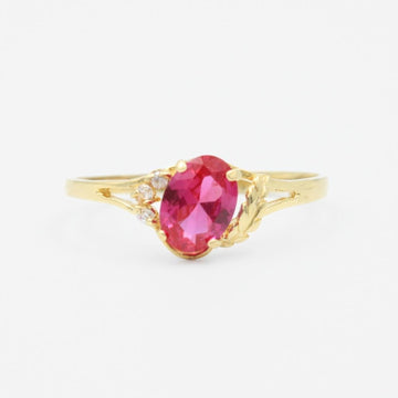 Anillo de Oro 14k de Zirconia Color Rosa  mod. 9194