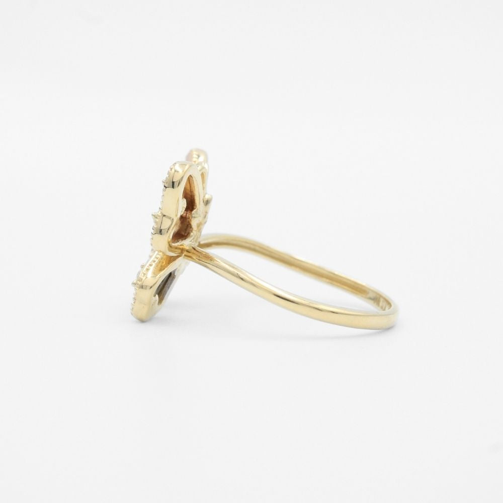 Anillo de Oro 14k Mariposa de Alas Diamantas e Incrustación de Zirconias mod. 9583