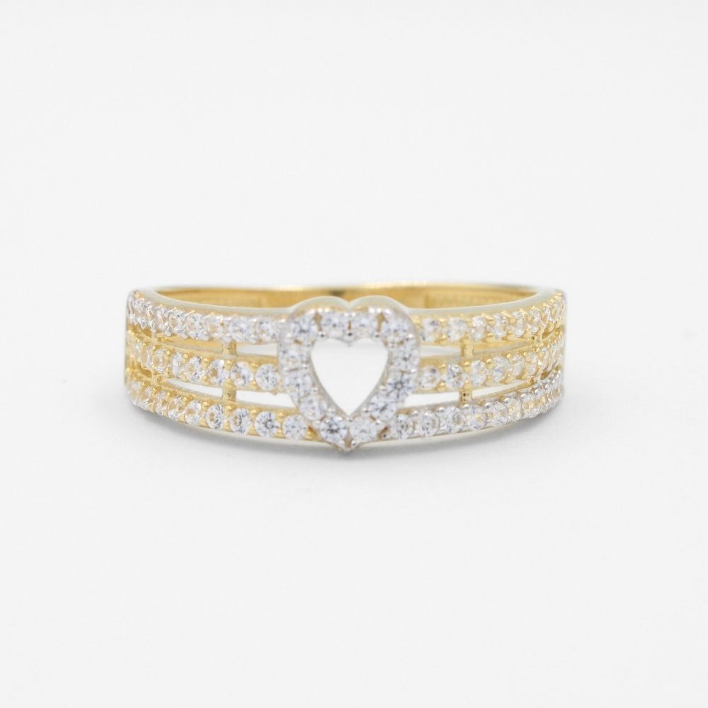 Anillo de Oro 14k Corazón Especial con Zirconias Finas mod. 8771