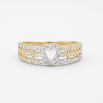 Anillo de Oro 14k Corazón Especial con Zirconias Finas mod. 8771