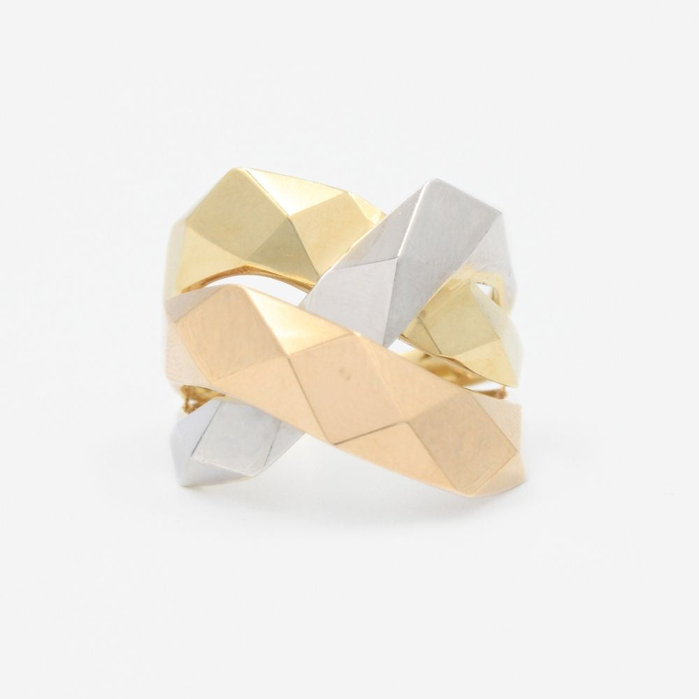 Anillo de Oro 14k Estilo Chunky de Diseño Florentino mod. 9073
