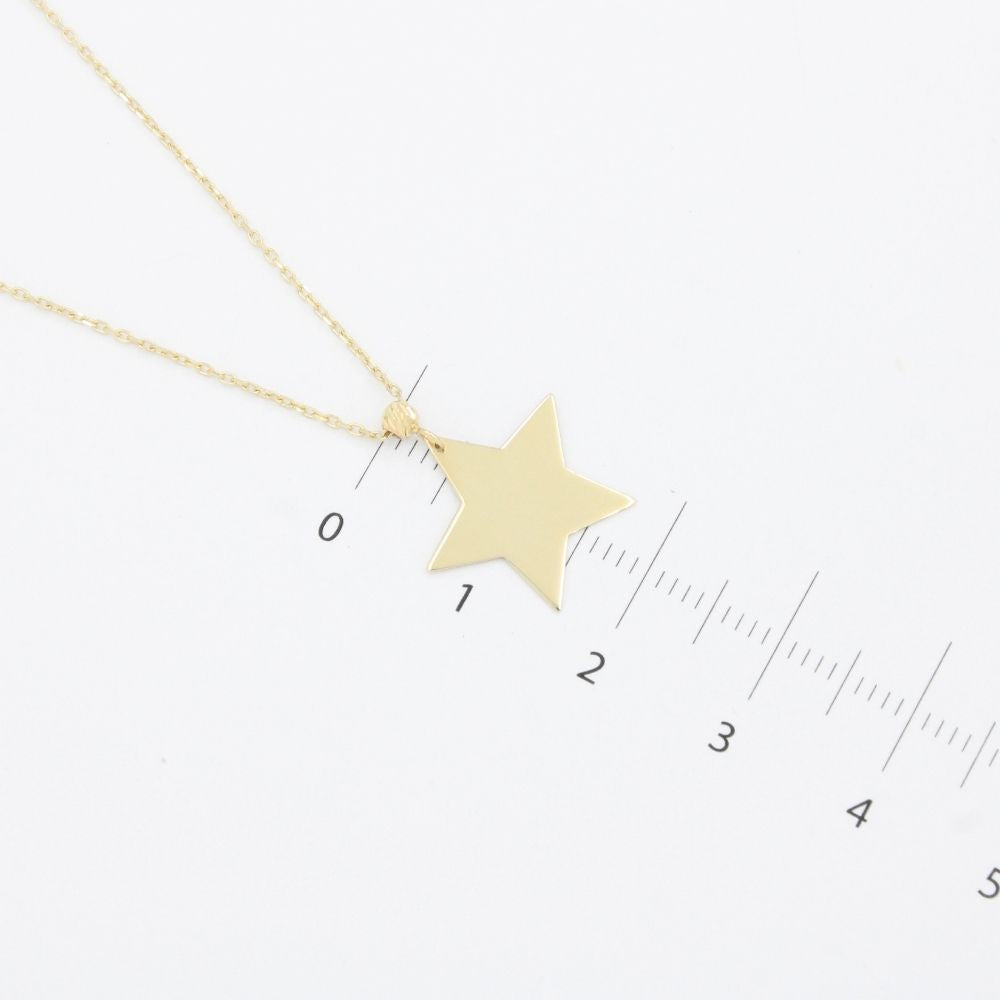 Gargantilla de Oro 14k con Estrella de Diseño Liso y Brillante mod. 9630