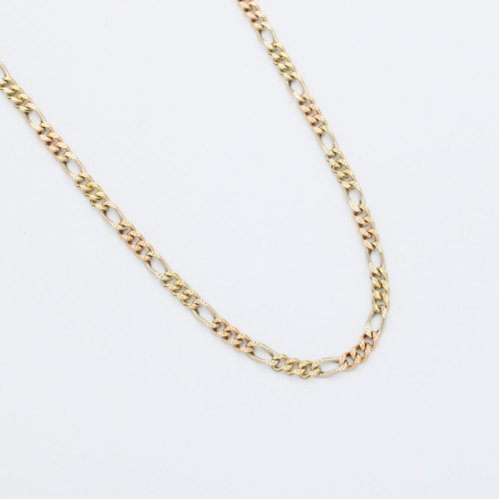 Cadena de Oro 14k Tejido 3x1 Hueca Diamantado mod. 9902