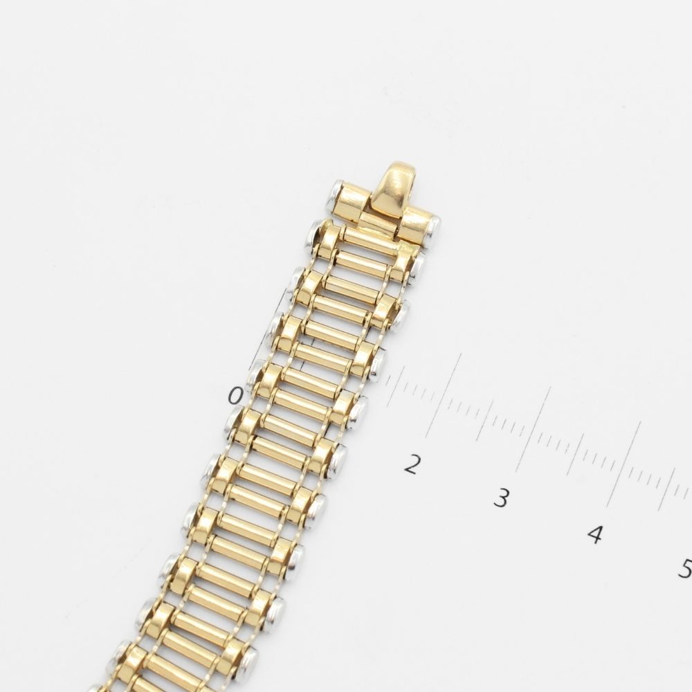 Pulsera de Oro 14k Tejido Ensamblado Estrecho de Diseño mod. 9929