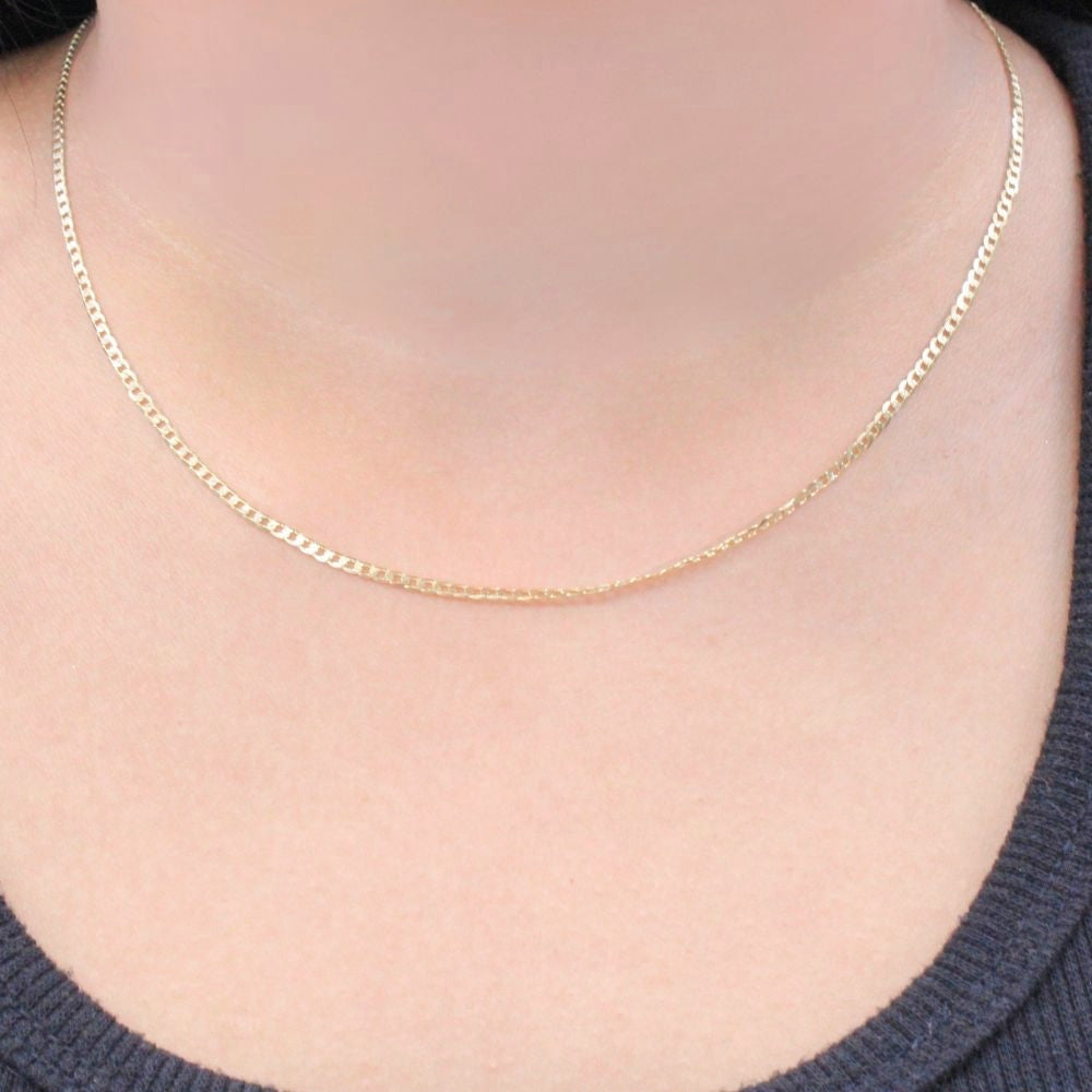 Cadena de Oro 14k Tejido Barbado Sólido y Brillante con Diamantado mod. 8929