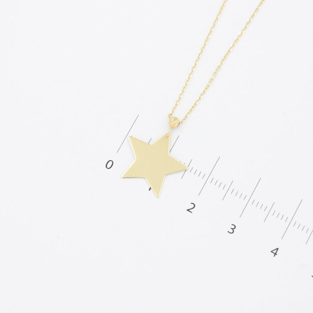 Gargantilla de Oro 14k con Estrella de Diseño Liso y Brillante mod. 9630