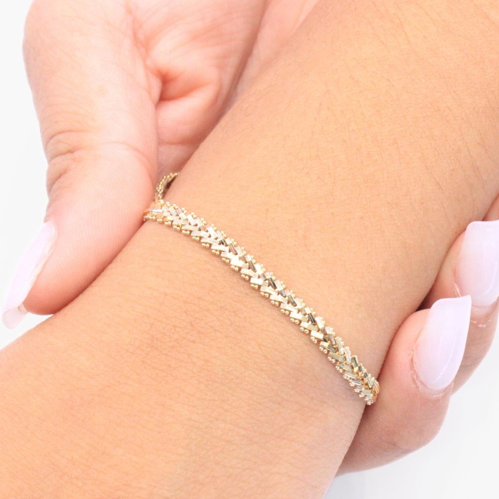 Pulsera de Oro 14k con Diseño Petatillo  mod. 9008