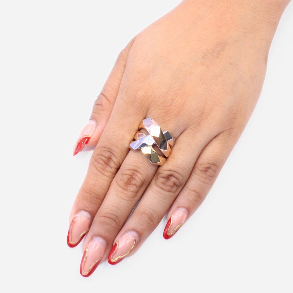 Anillo de Oro 14k Estilo Chunky de Diseño Florentino mod. 9073