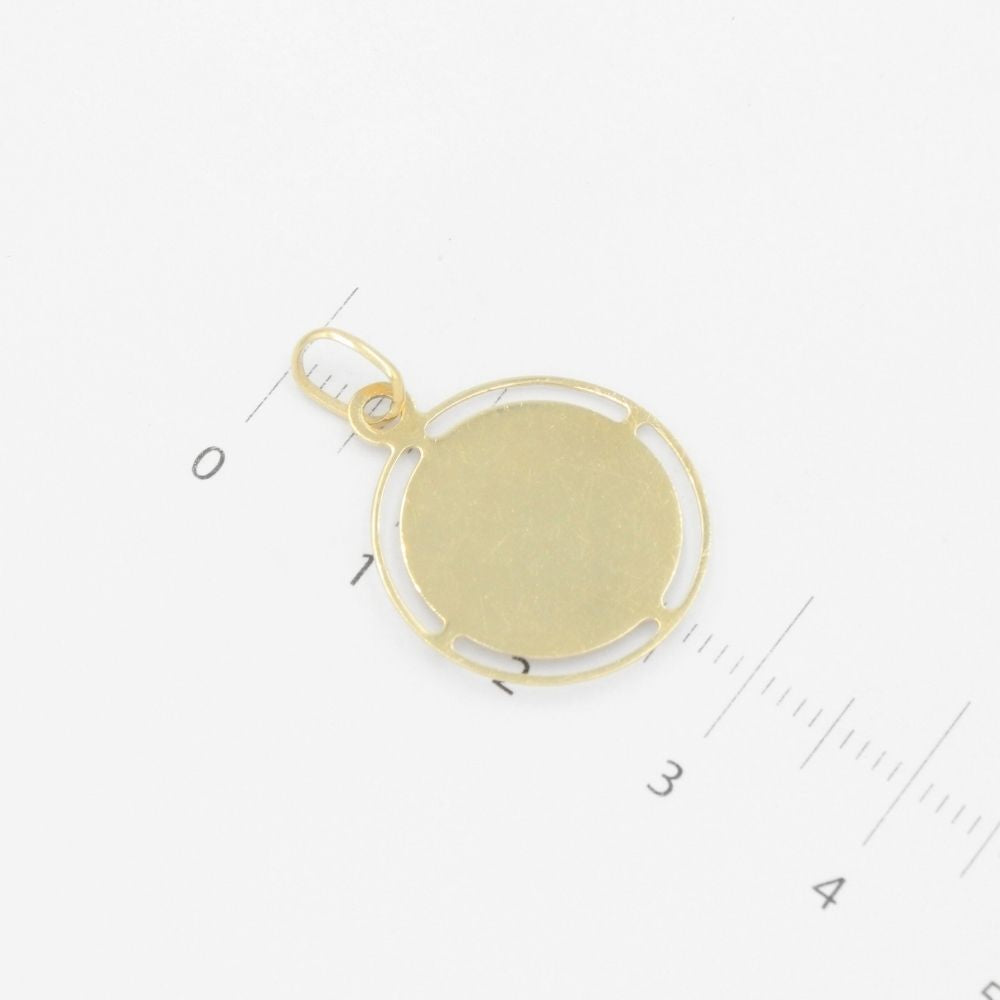 Medalla de Oro 14k Redonda con Imagen de Bautizo mod. 9517