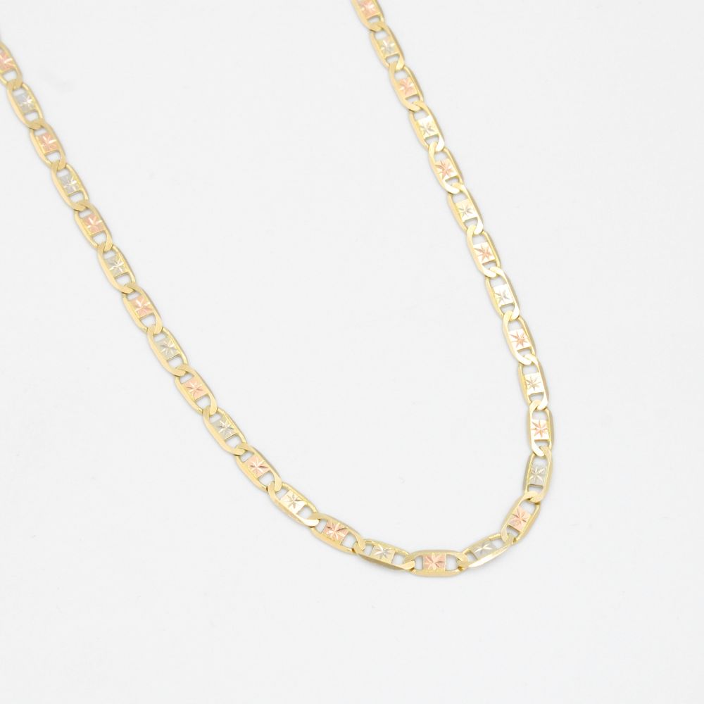 Cadena de Oro 14k Tejido Navaja con Diamantado Estrella mod. 8878