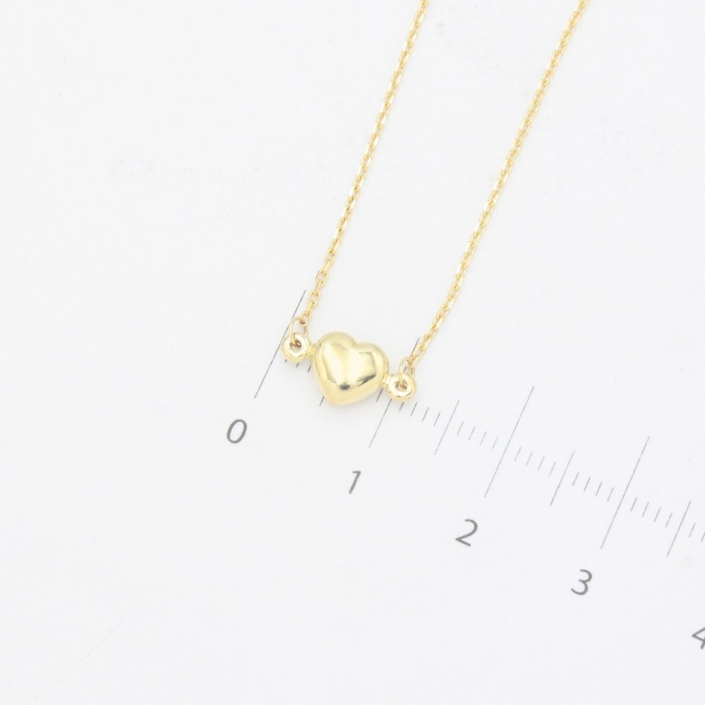 Gargantilla de Oro 14k con Eslabones Huecos de Corazón Finos en Tono Mate y Brillante mod. 9335