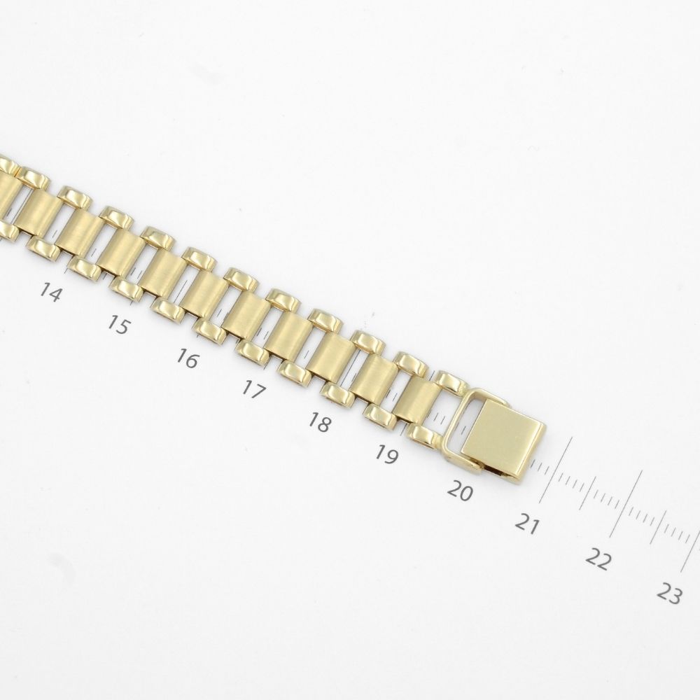Pulsera de Oro 14k Tejido Hueco de Ensamblado Especial con Tonos Mate mod. 9802