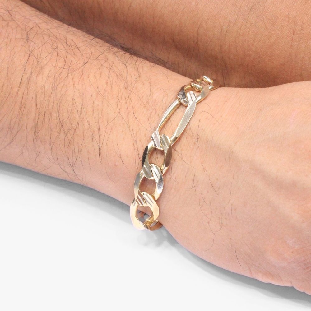 Pulsera de Eslabón en Tejido 3x1 Sólido Diamantado mod. 8694