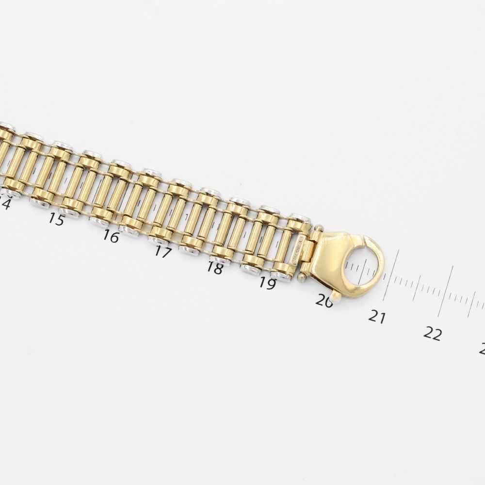 Pulsera de Oro 14k Tejido Ensamblado Estrecho de Diseño mod. 9929