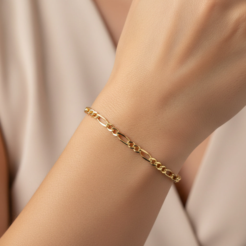 Pulsera de Eslabón en Tejido 3x1 Especial de Estilo Fino mod. 10025