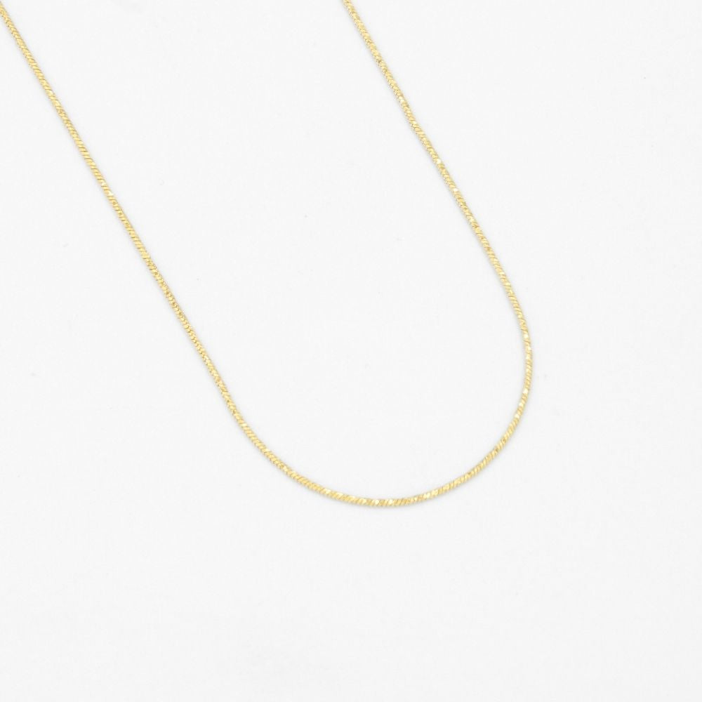 Cadena de Oro 14k Tejido Fino Diamantado de Diseño Hueco mod. 8606