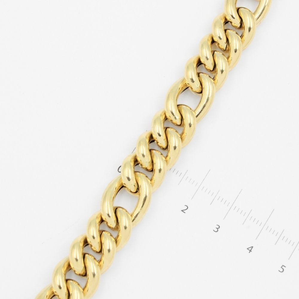 Pulsera de Oro 14k de Tejido 3x1 Inflado y Brillante mod. 9032