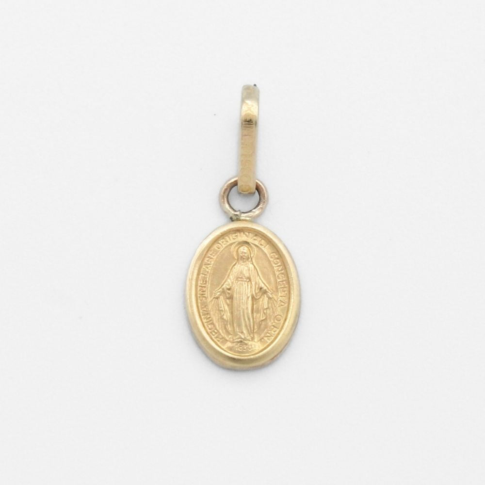 Medalla de Oro 14k Virgen Milagrosa de Diseño Mini Especial mod. 9847