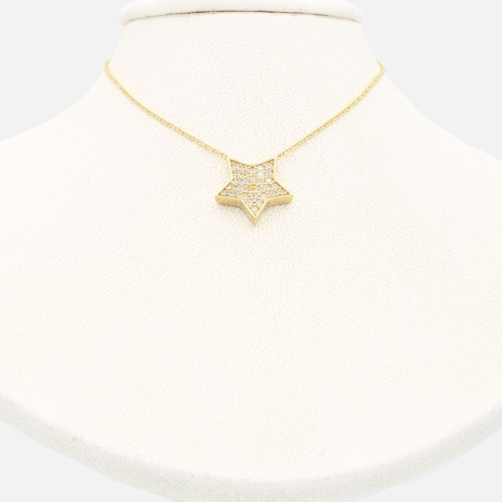 Gargantilla de Oro 14k con Estrella Incrustada con Zirconias Brillantes mod. 9631