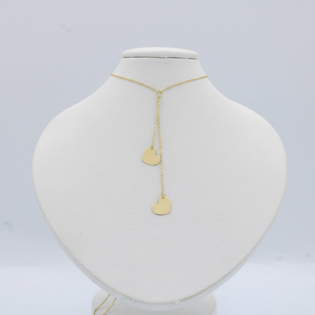 Gargantilla de Oro 14k Diseño Doble Corazón mod. 10065