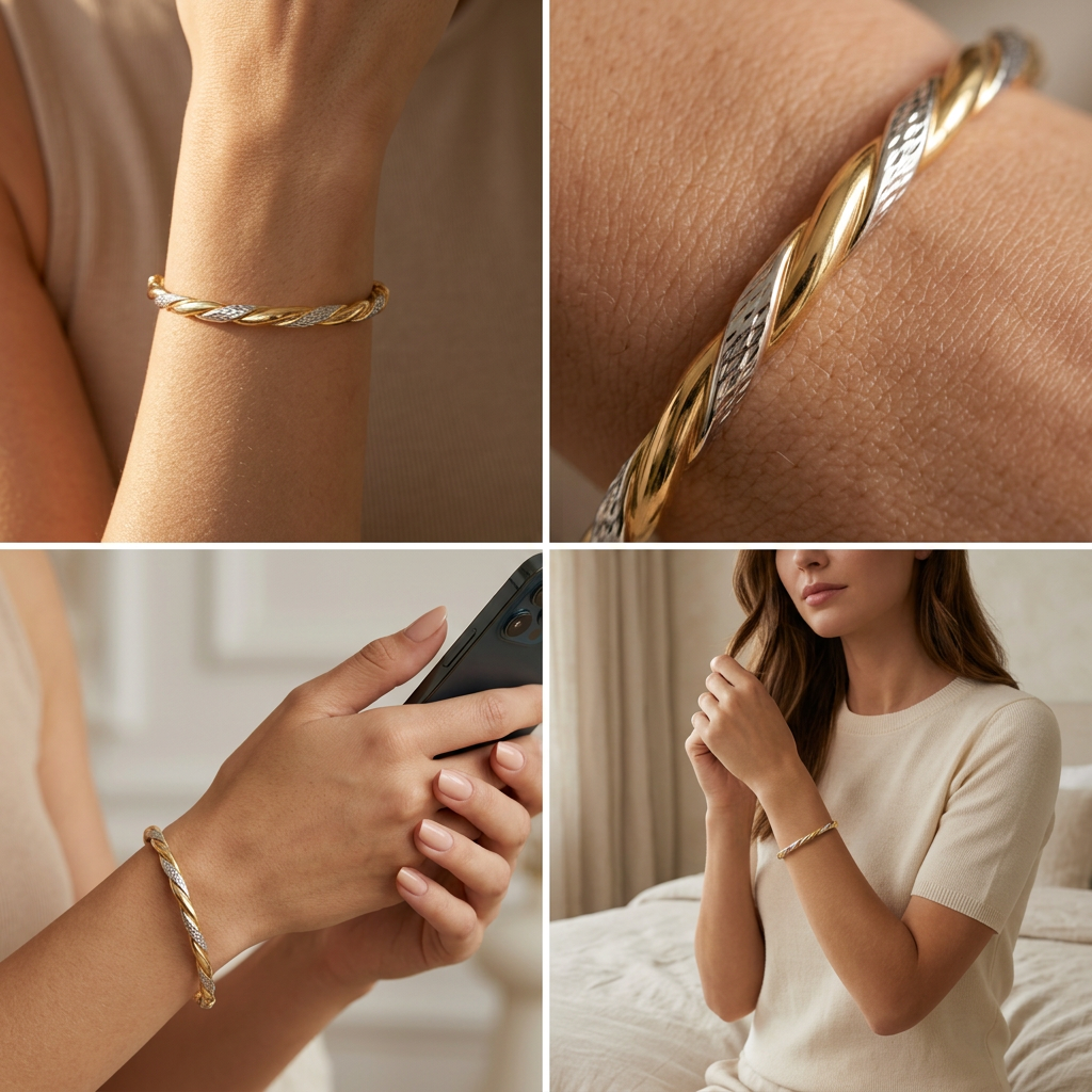 Aro de Oro 14k Diseño Torcido con Diamantado en Oro Blanco mod. 11229