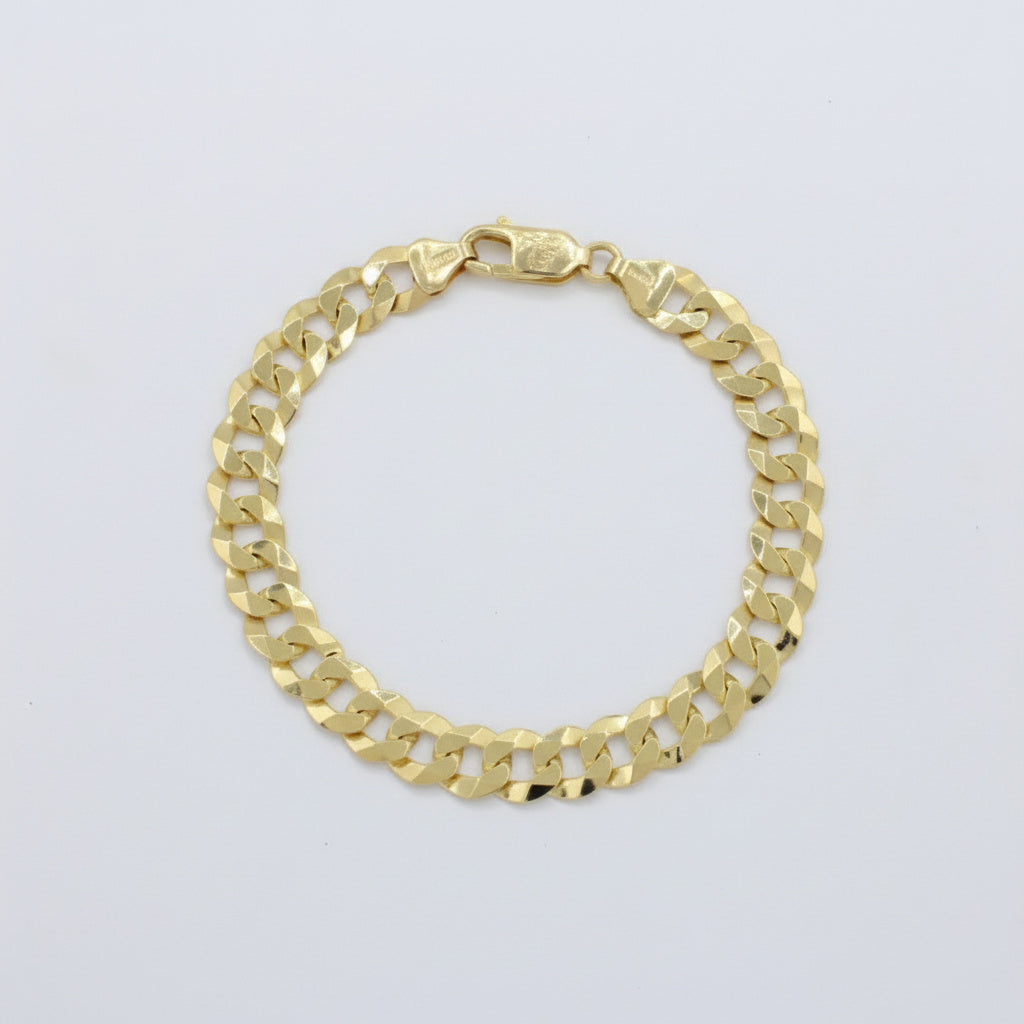 Pulsera de Eslabón en Tejido Barbado Fino de Estilo Brillante y Sólido mod. 10026