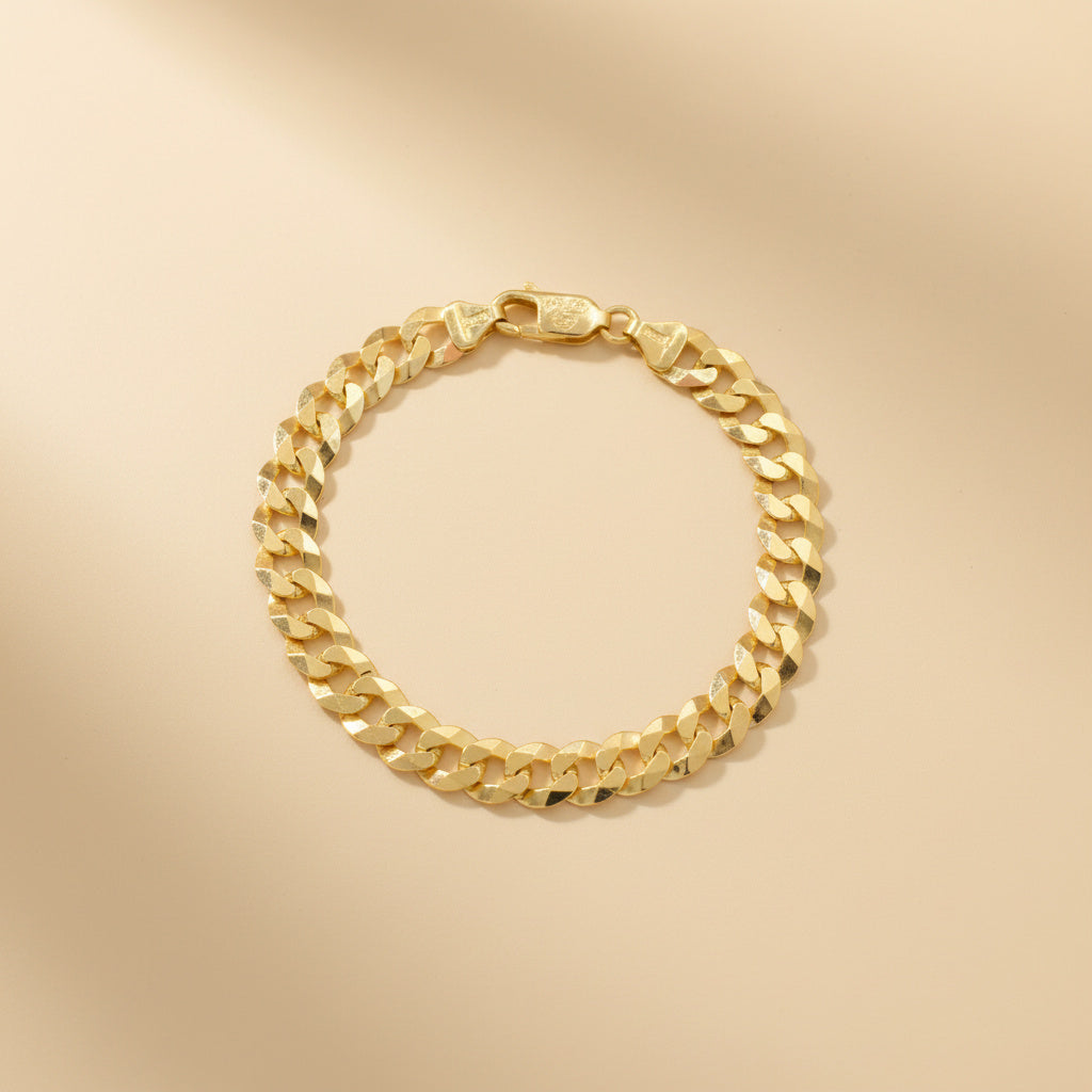 Pulsera de Eslabón en Tejido Barbado Fino de Estilo Brillante y Sólido mod. 10026