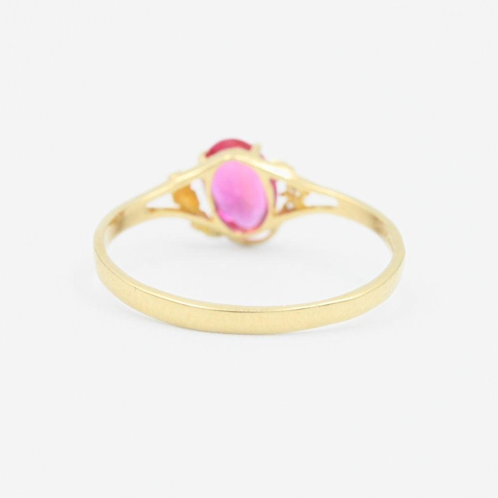 Anillo de Oro 14k de Zirconia Color Rosa  mod. 9194