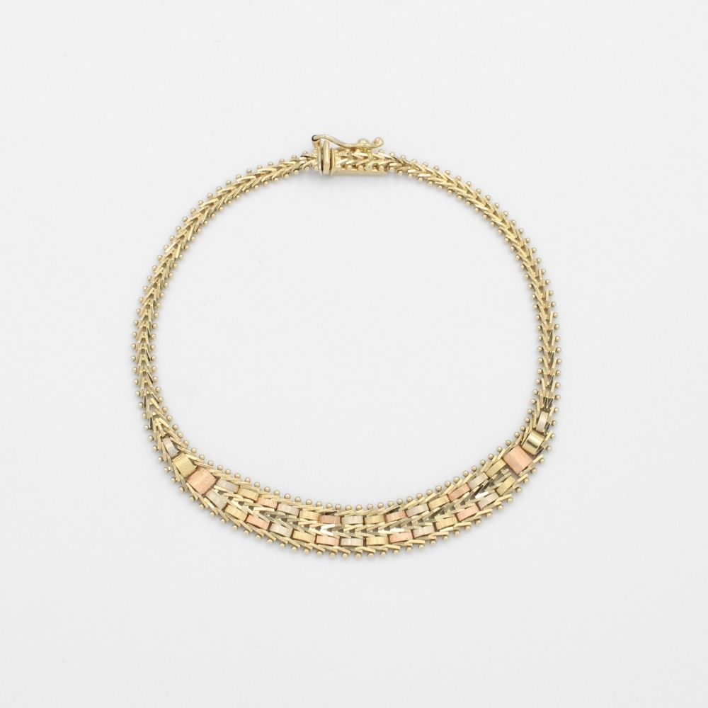 Pulsera de Oro Florentino 14k con Diseño de Petatillo mod. 9621