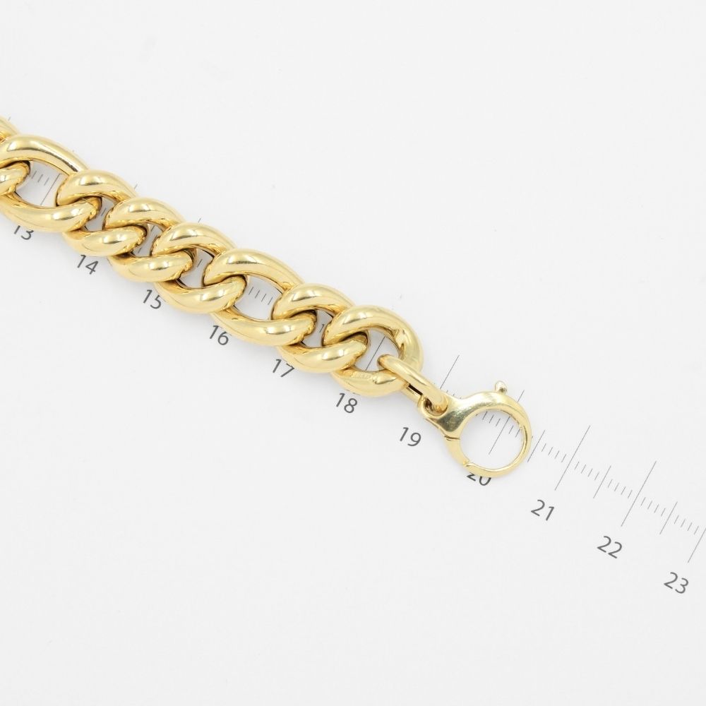 Pulsera de Oro 14k de Tejido 3x1 Inflado y Brillante mod. 9032