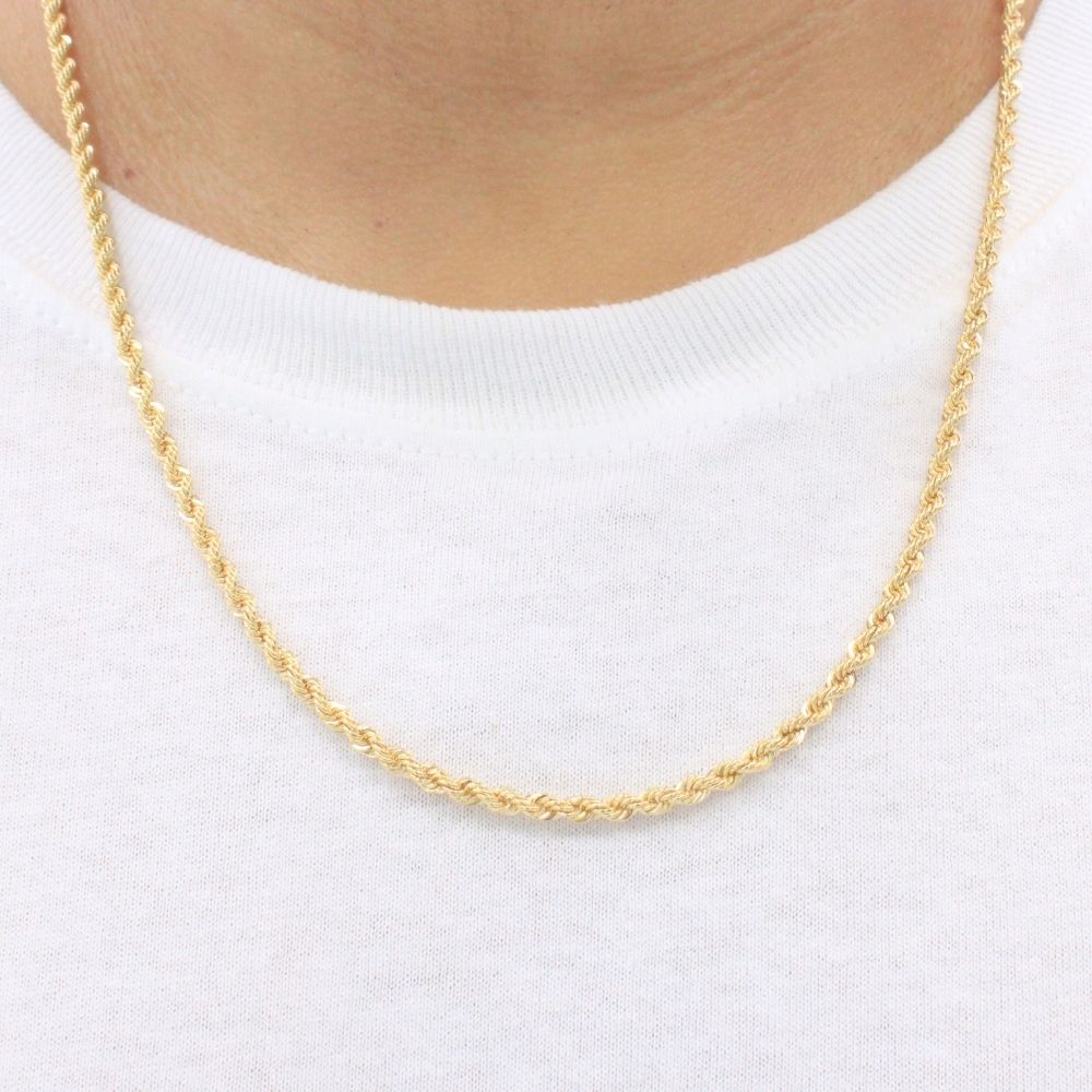 Cadena de Oro 14k Tejido Torzal Mediana Hueca mod. 9903