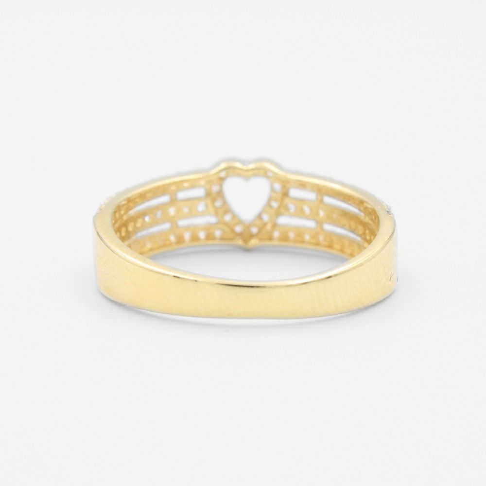 Anillo de Oro 14k Corazón Especial con Zirconias Finas mod. 8771
