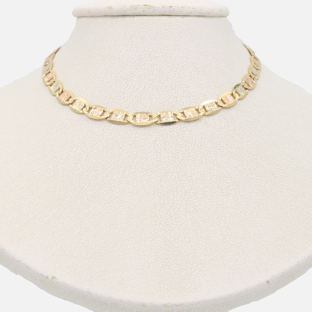 Cadena de Oro 14k Tejido Navaja con Diamantado Especial mod. 8879