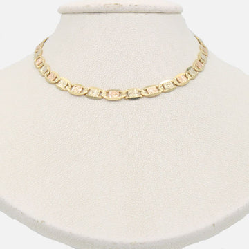 Cadena de Oro 14k Tejido Navaja con Diamantado Especial mod. 8879