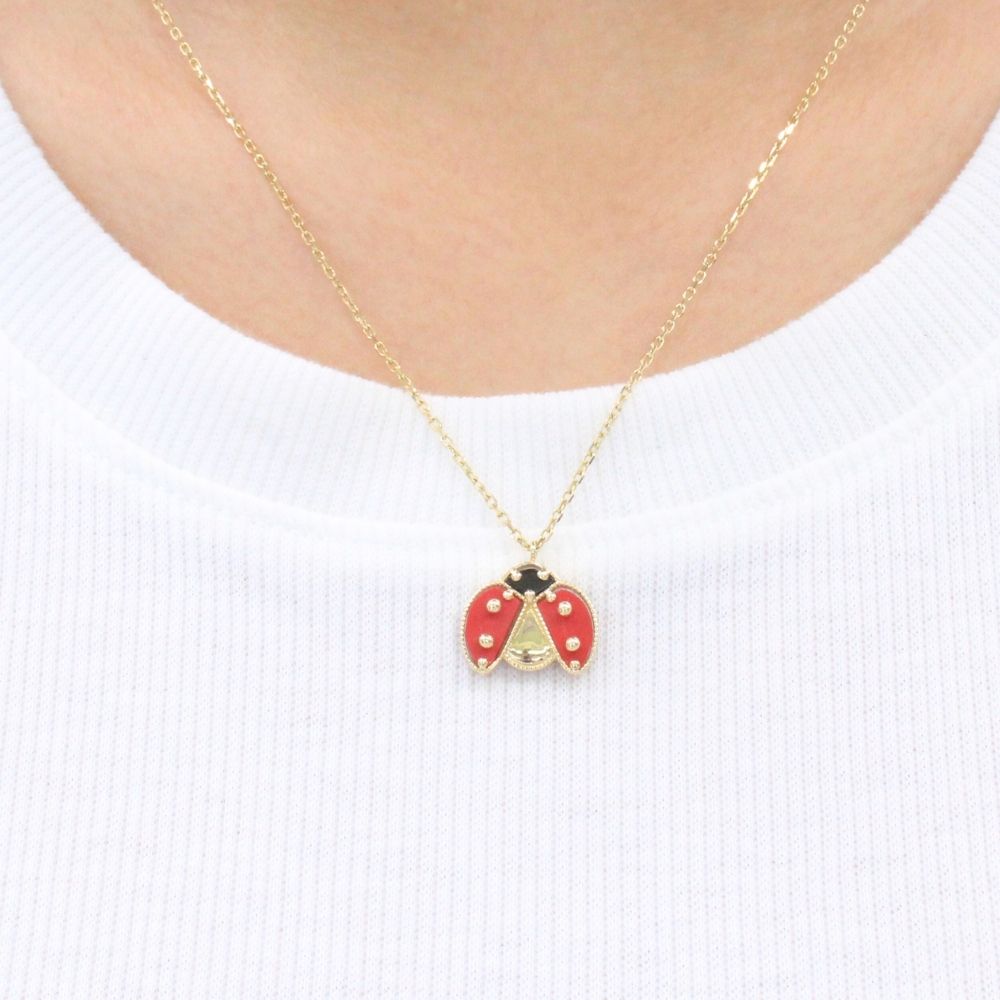 Gargantilla de Oro 14k Lucky Spring Mariquita Voladora mod. 9563