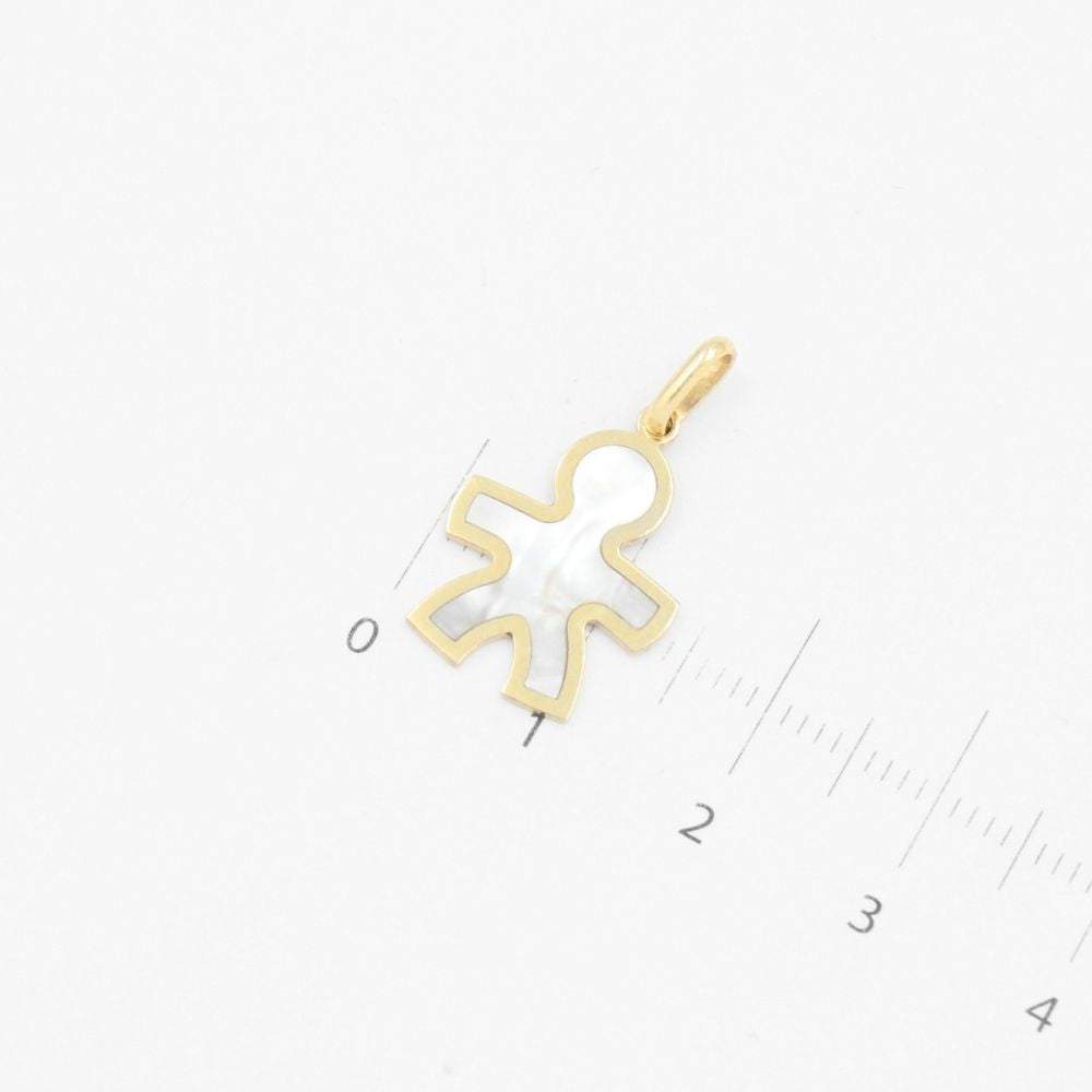 Dije de Oro 14k Figura de Niño Pequeño en Madre Perla mod. 9222