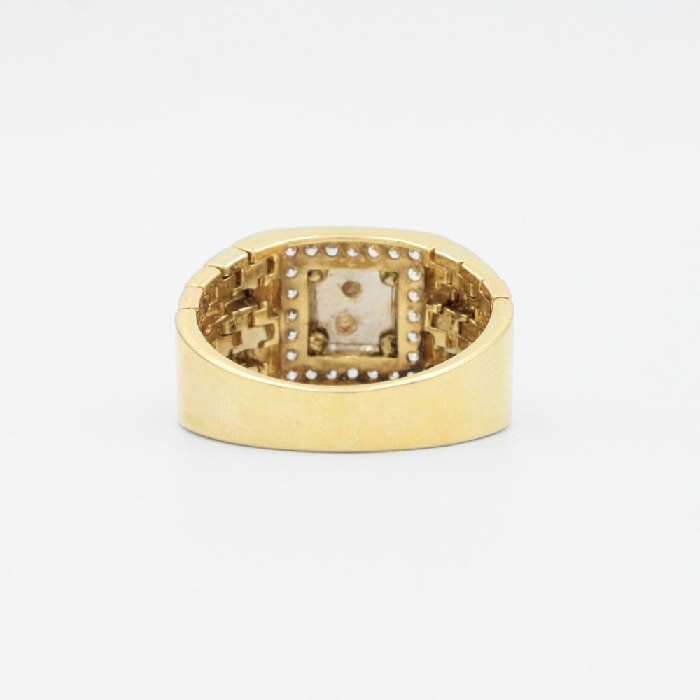 Anillo de Caballo Brillante en Oro Florentino con Zirconias y Diamantado mod. 6001