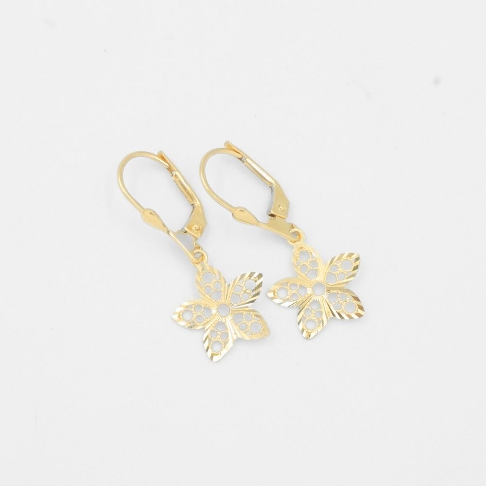 Grapa de Oro 14k Flor de Calado Especial con Diamantado mod. 7764