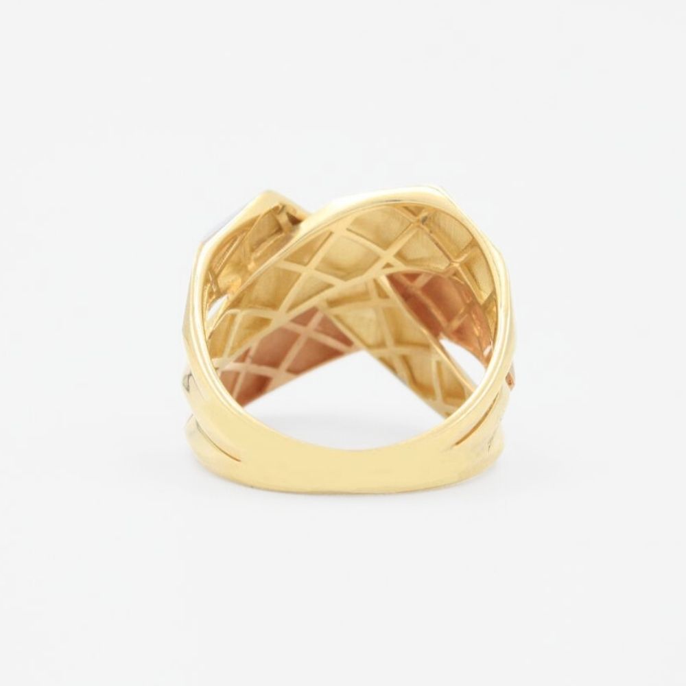 Anillo de Oro 14k Estilo Chunky de Diseño Florentino mod. 9073