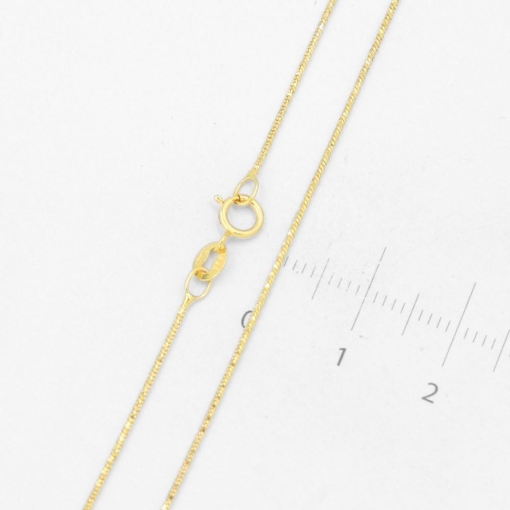 Cadena de Oro 14k Tejido Fino Diamantado de Diseño Hueco mod. 8606