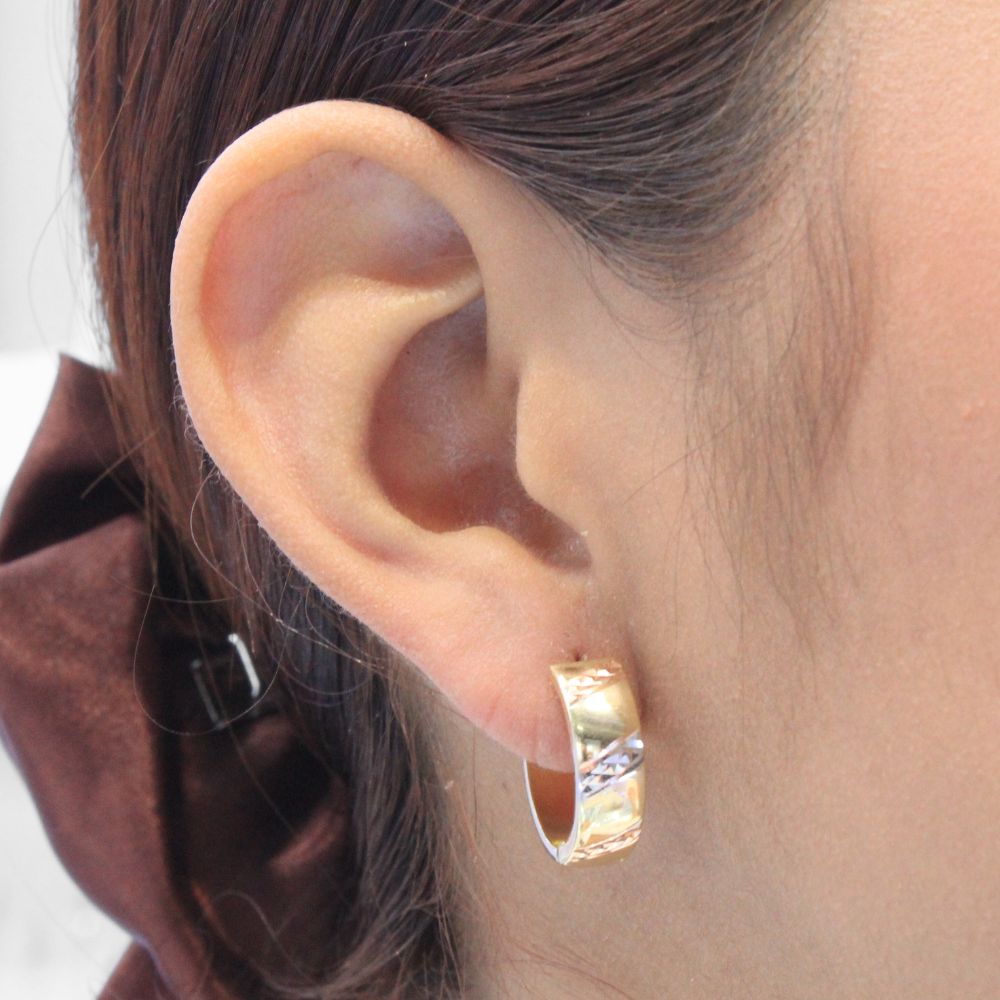 Grapa de Oro 14k en Diseño Fino Brillante con Forma Diagonal mod. 8341