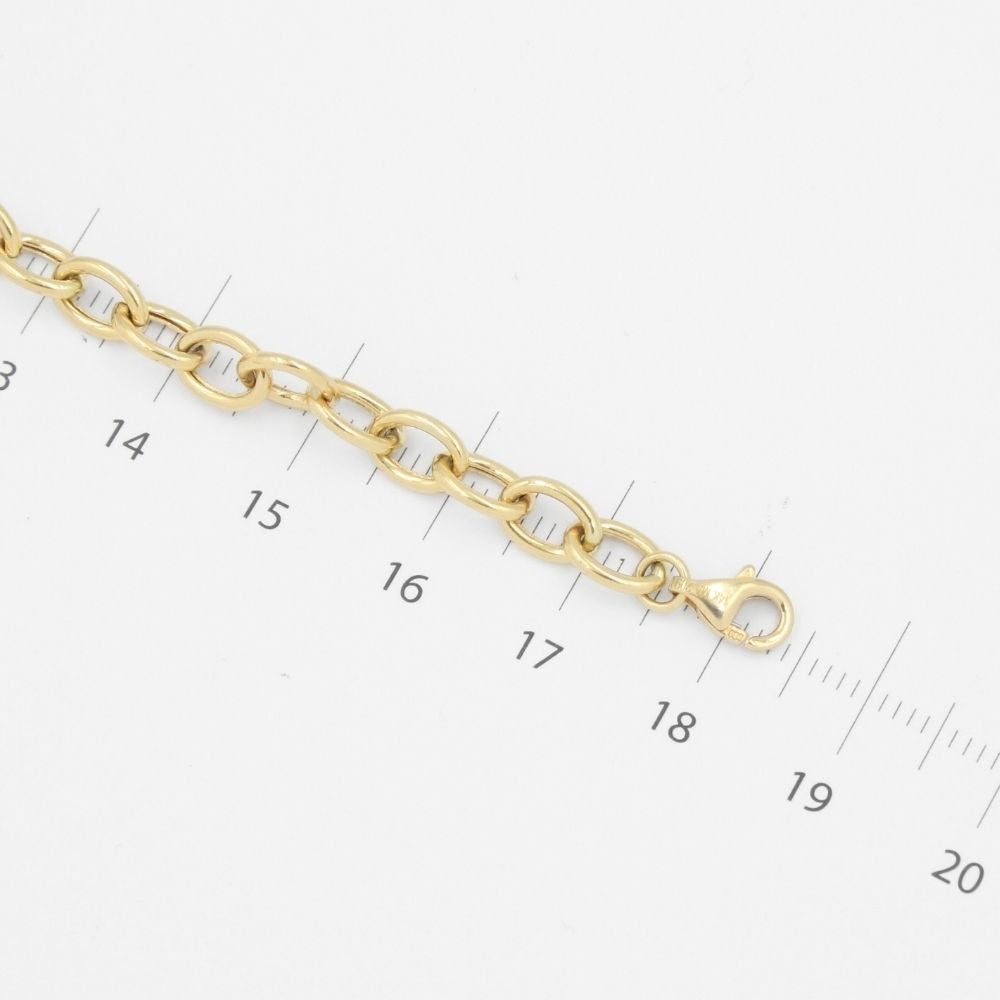 Pulsera de Oro 14k de Diseño Hueco con Corazones Brillantes mod. 8863