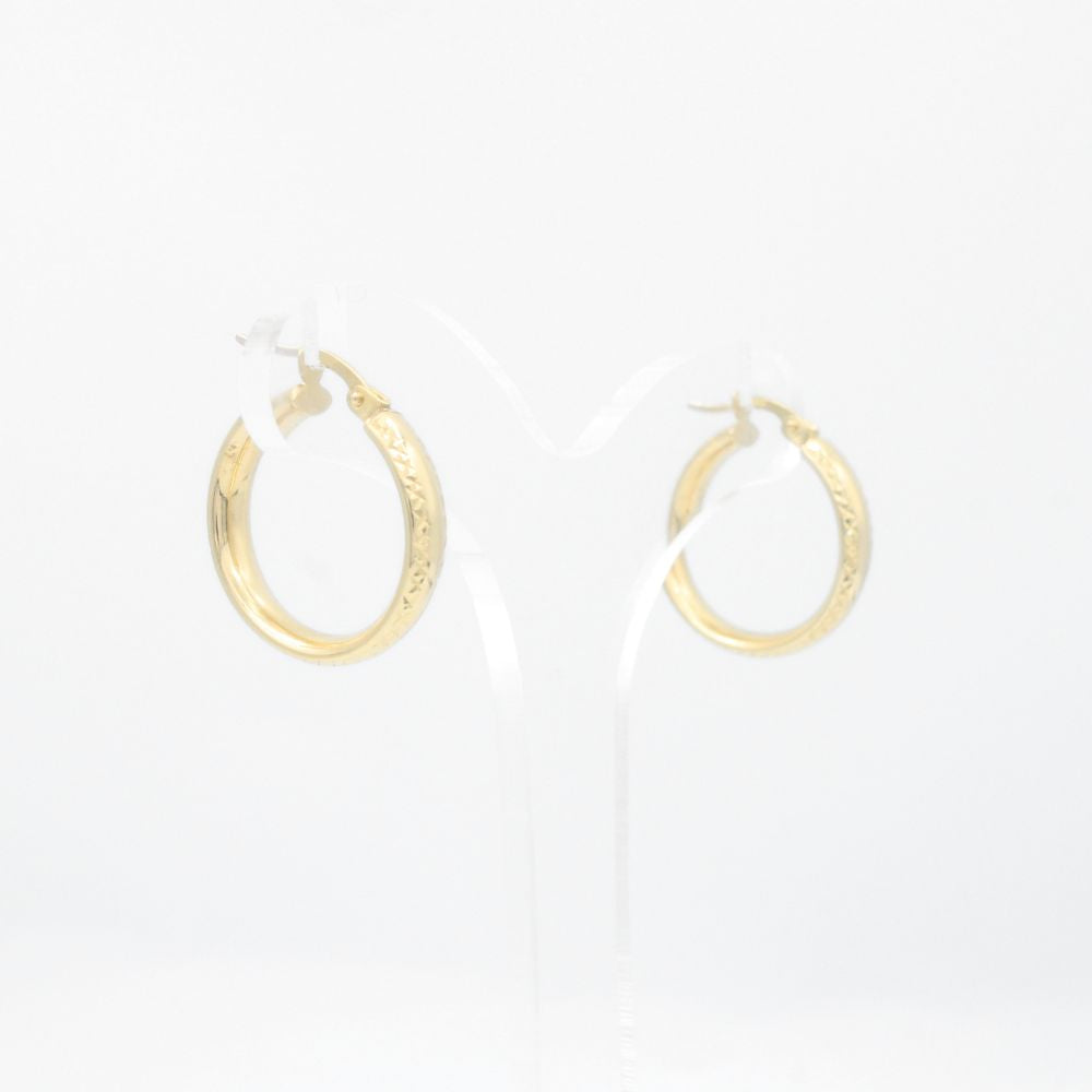 Arracada de Oro 14k Diseño Circular con Diamantado mod. 9262