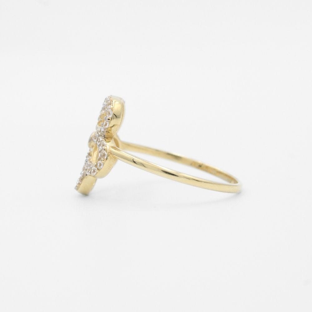 Anillo de Oro 14k Margarita de Zirconias Finas mod. 9584