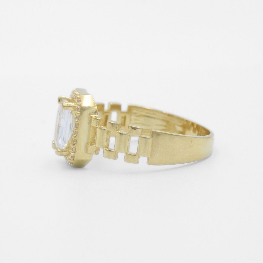 Anillo de Oro 14k Diseño Especial con Zirconias de Corte Fino mod. 9729