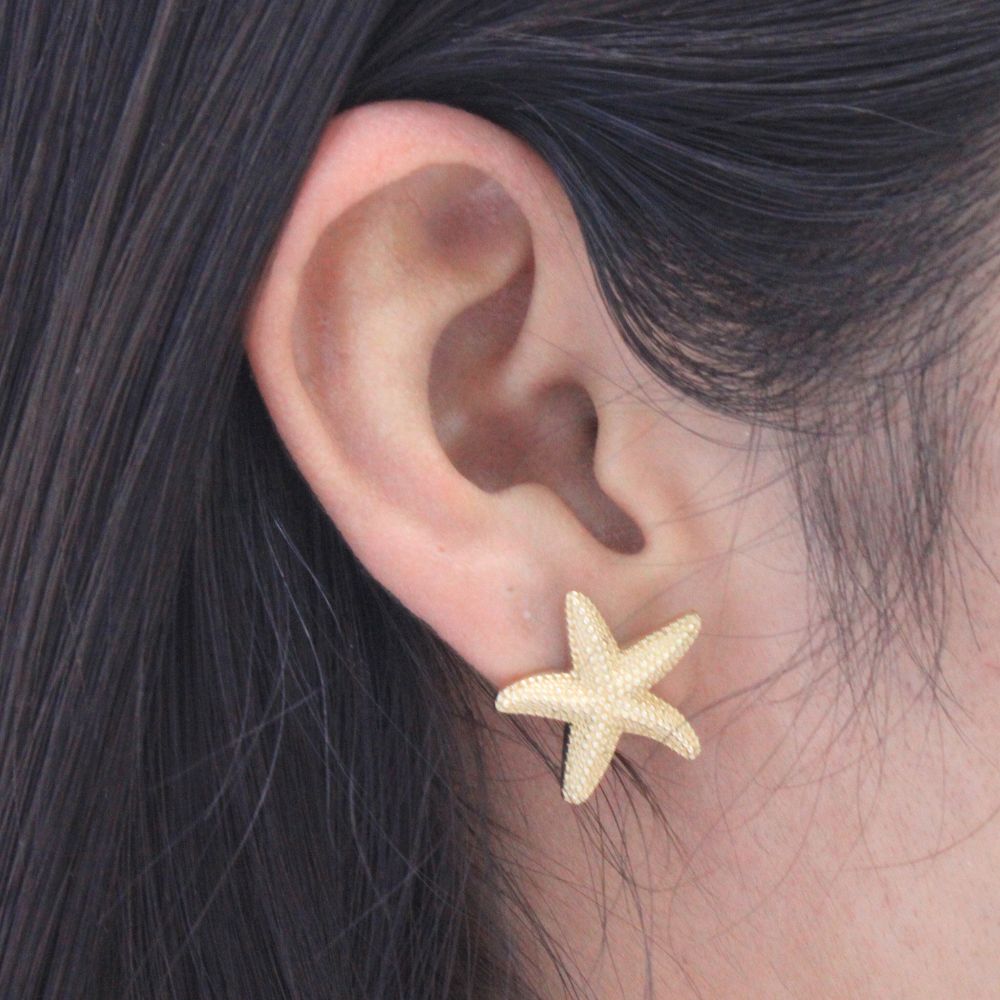 Arete de Oro 14k Estrella de Mar mod. 1170