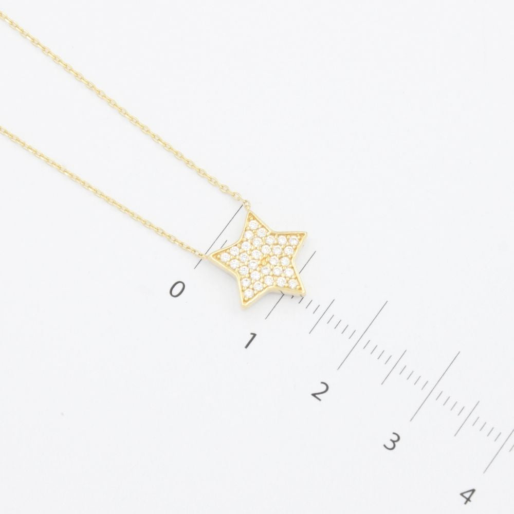 Gargantilla de Oro 14k con Estrella Incrustada con Zirconias Brillantes mod. 9631